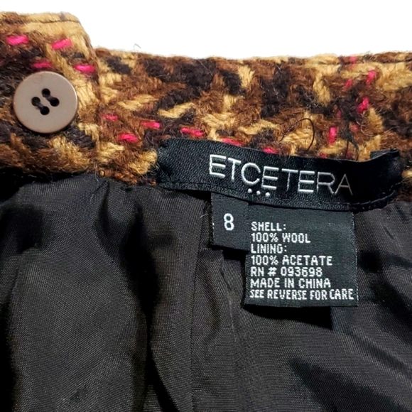 Etcetera wool skirt and leathe warn size 8 Very good condition for any occasion - Picture 11 of 17